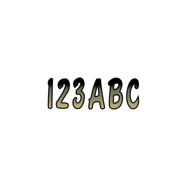 Hardline Series 200 Registration Kit, Cursive Font With Top to Bottom Color Gradations (Includes 4 Sets of 3" A-Z, 0-9)