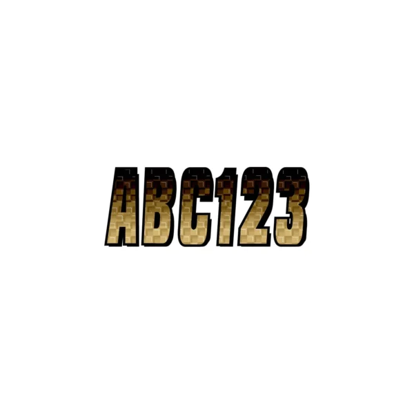 Hardline Series 300 Registration Kit, Carbon Fiber With Block Font and Top to Bottom Color Gradations (Includes 4 Sets of 3" A-Z, 0-9)