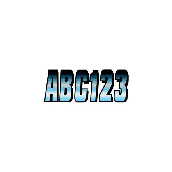 Hardline Series 300 Registration Kit, Carbon Fiber With Block Font and Top to Bottom Color Gradations (Includes 4 Sets of 3" A-Z, 0-9)