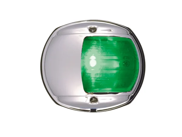 Perko LED Side Light - Green - 12V - Chrome Plated Housing