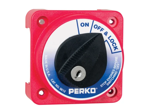 Perko 9612DP Compact Medium Duty Main Battery Disconnect Switch w/Key Lock