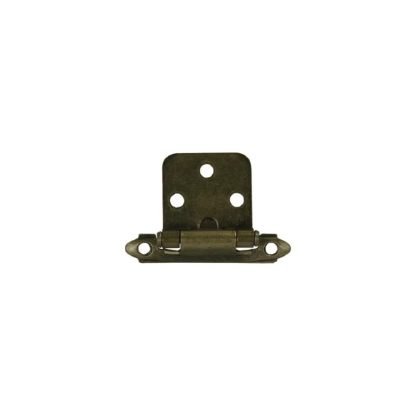 JR Products Self-Closing Flush Mount Hinge, Antique Brass