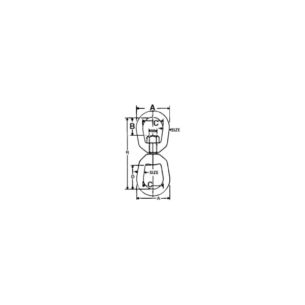 Chicago 215107 Galvanized Eye & Eye Swivel, 5/16", .63 Tons - Image 2