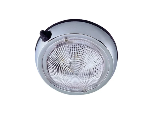 Perko Surface Mount Dome Light - 3 3/4" O.D. (3" Lens) - Chrome Plated