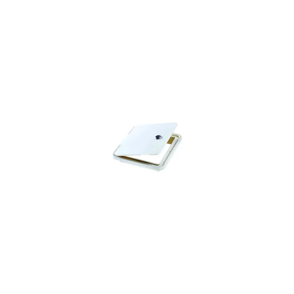 RV Designer B152 White Rectangular Locking RV Cable Hatch - 8.5" x 8" x 1.5" - Image 2