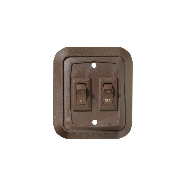 RV Designer S655 DC Dual Wall Switch in Plate, Brown