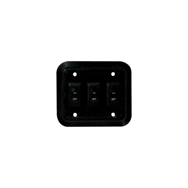 RV Designer S660 DC Triple Wall Switch in Plate, Black