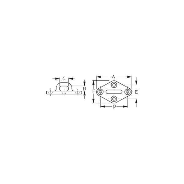 SeaDog 088623 Diamond Eye Plate | Cast 316 Stainless Steel | 1/4" Fastener