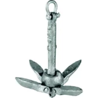 Sea-Dog 318001 Folding Grapnel Anchor 1.5 lbs., A:1/4" , B:7", C:2-1/4", Boat Length:5'-10', Line/Length: 1/4"/35' , Chain/Length: 3/16"/7'-10"