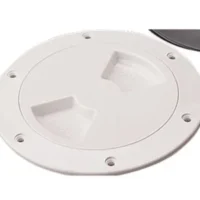 Seadog 3361521 Smooth Finish Quarter-Turn Deck Plate, White, , A: 5-1/2" , B:6-3/4", C:5-3/8", D:6-1/8"