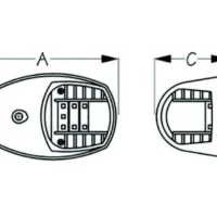 Sea-Dog 4000731 LED Side Mount Lights, A:3-7/8", B:2-1/4", C:1-7/8", 12V , Black,