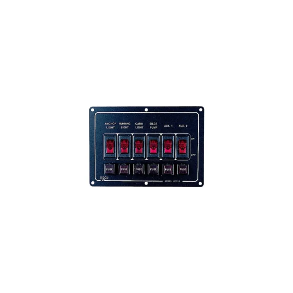 SeaDog 422210 Illuminated Horizontal 6 Switch Panel