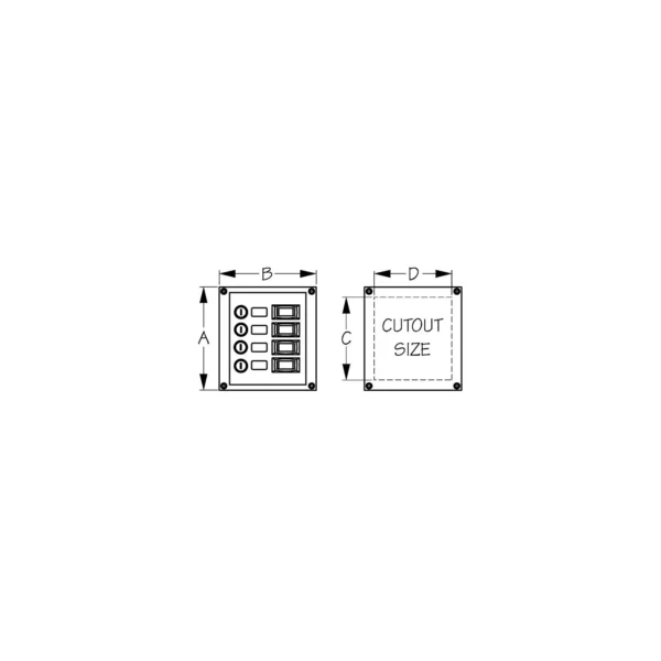 Sea-Dog 4240101 4-Gang Vertical Rocker Switch Fuse Panel - Image 2