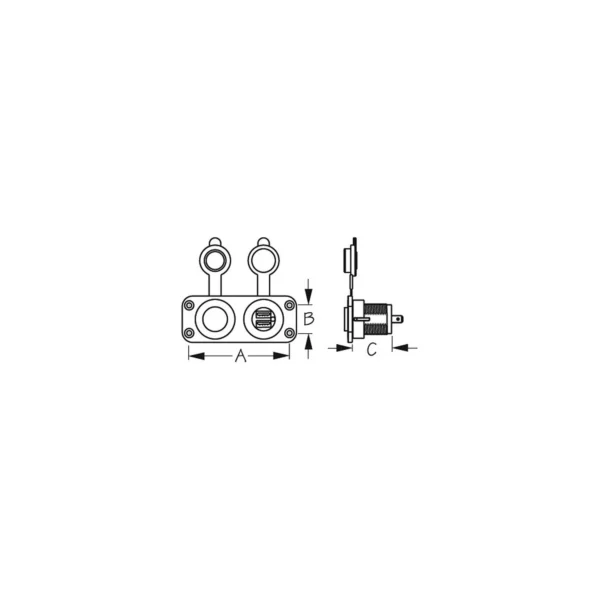 SeaDog 426505 Double USB 12V to 24V Input & Power Socket Panel | Includes Screws & Connectors - Image 2