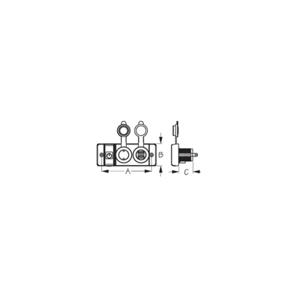 Seadog 426506-1 Double Usb & Power Socket Panel w/Breaker Switch