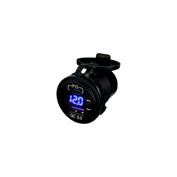 Seadog XXX USB 3.0 & USB-C Power Socket w/Volt Meter