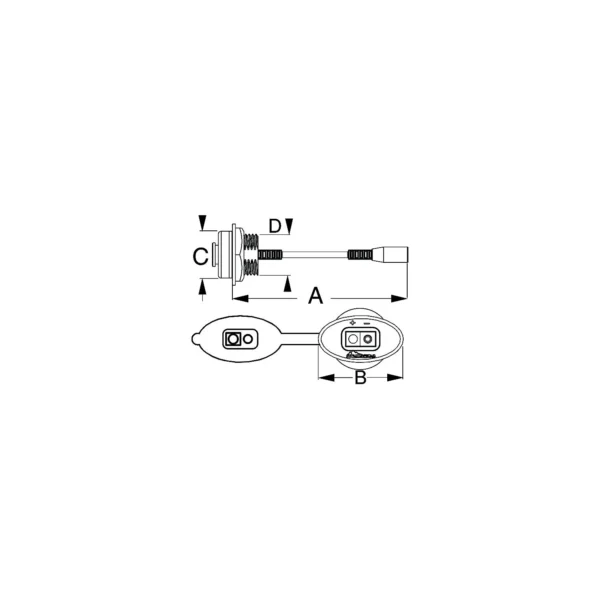 SeaDog 4269501 SAE Power Socket, Front Mount - Image 2