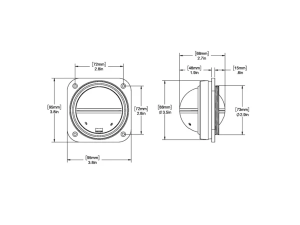 Ritchie V-527 Kayak Compass - Bulkhead Mount - White Dial - Image 2