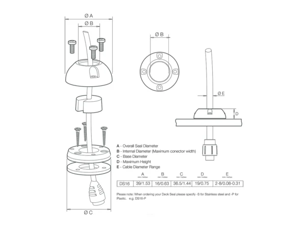 Scanstrut DS16-P Vertical Cable Seal - Image 2