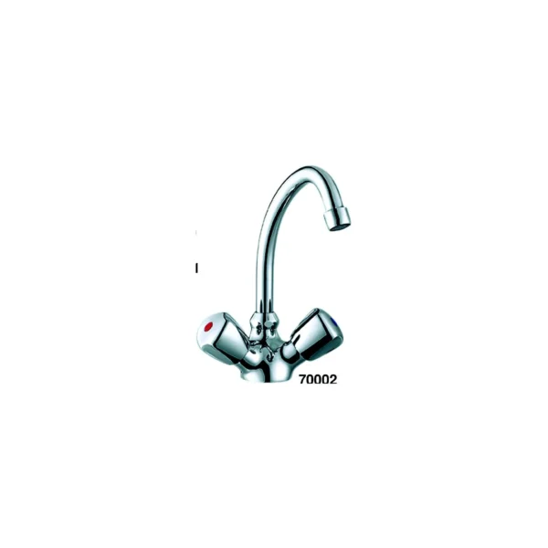 Scandvik 70002 Chrome Plated Brass Classic Swivel J-Spout Galley Mixer Faucet