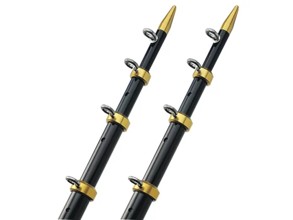 TACO 15' Telescopic Outrigger Poles 1-1/8" - Black/Gold - Pair