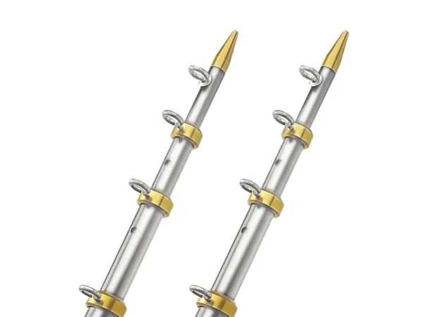 TACO 15' Telescopic Outrigger Poles HD 1-½" - Silver/Gold