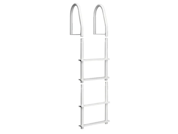 Dock Edge Fixed 4 Step Ladder Bright White Galvalume