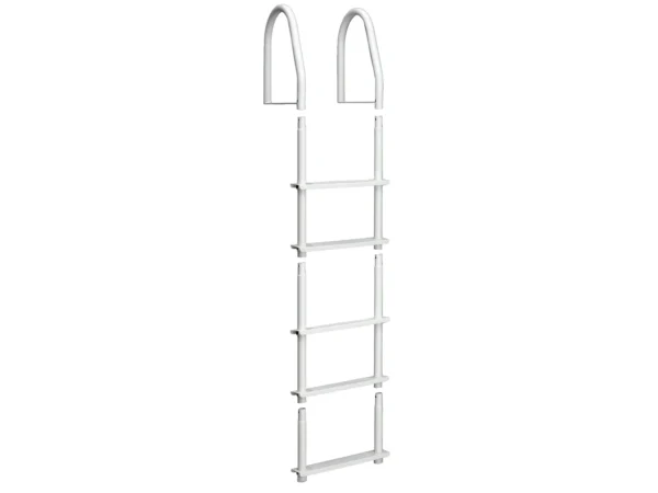 Dock Edge Fixed 5 Step Ladder Bight White Galvalume