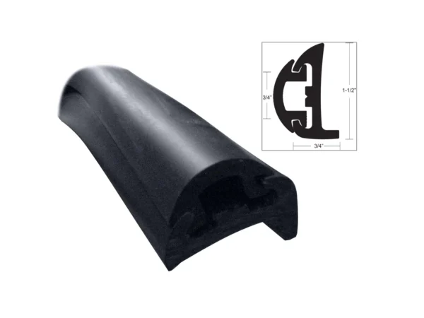 TACO Semi-Rigid Rub Rail Kit - Black w/Black Insert - 50'