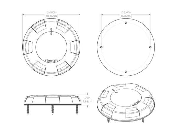 Lumitec Aurora LED Dome Light - White Finish - White/Blue Dimming - Image 4