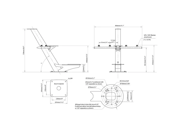 Scanstrut Tapered Radar Mast