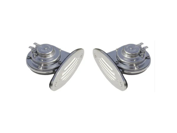 Schmitt Marine Mini Stainless Steel Dual Drop-In Horn w/Stainless Steel Grills High & Low Pitch