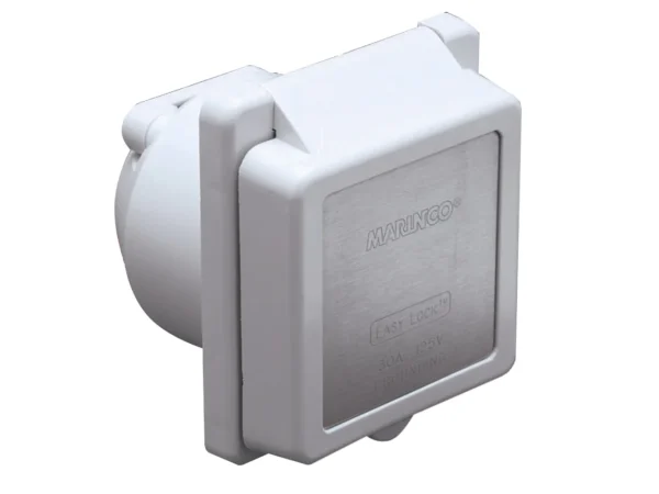 Marinco 301EL-B 30A Power Inlet - White - 125V