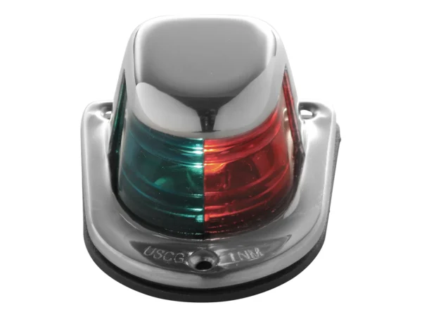 Attwood 1-Mile Deck Mount, Bi-Color Red/Green Combo Sidelight - 12V - Stainless Steel Housing - Image 3