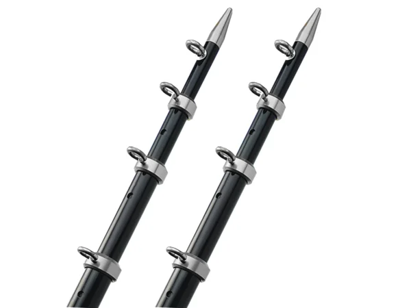 TACO 15' Telescopic Outrigger Poles HD 1-½" - Black/Silver