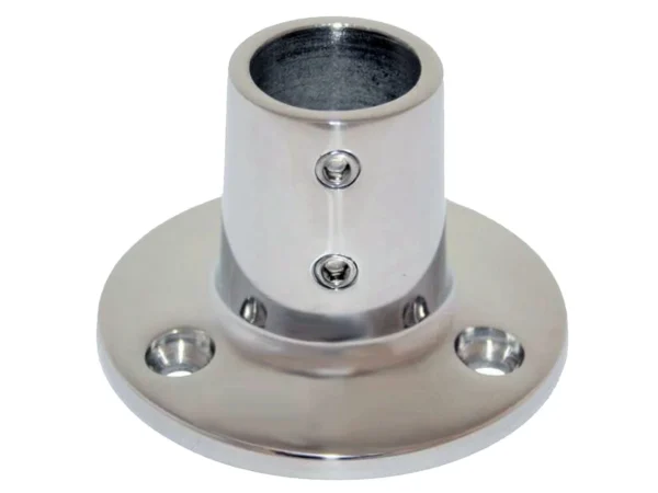 Whitecap ⅞" O.D. 90° Round Base SS Rail Fitting