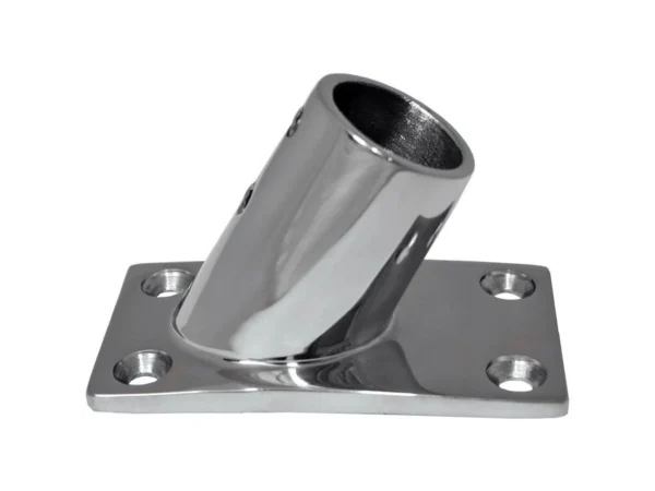 Whitecap 1" O.D. 60° Rectangle Base SS Rail Fitting