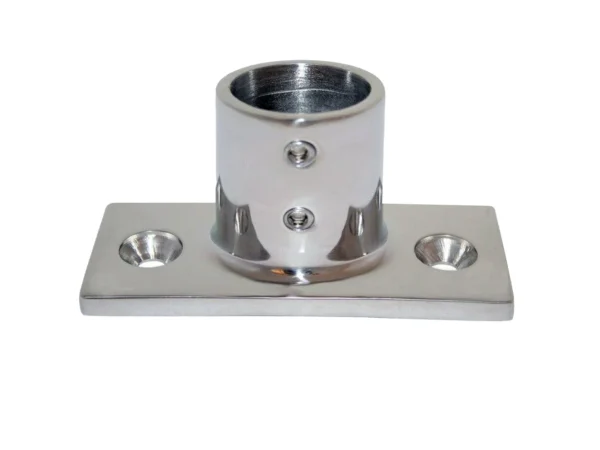 Whitecap ⅞" O.D. 90° 2-Hole Rectangle Base SS Rail Fitting