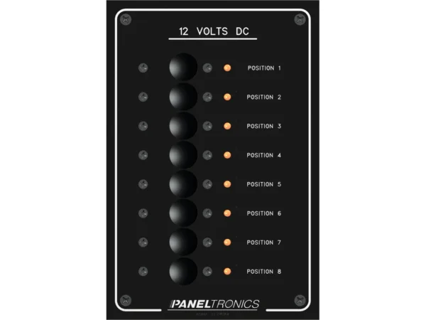 Paneltronics Standard Panel - DC 8 Position Circuit Breaker w/LEDs