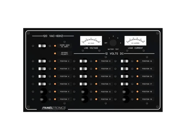 Paneltronics Standard Panel - AC/DC 19 Position Circuit Breaker w/Meters & LEDs