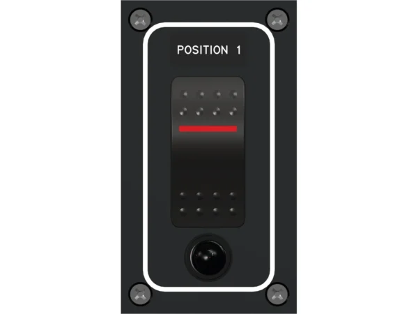 Paneltronics Waterproof Panel - DC 1-Position Illuminated Rocker Switch & Circuit Breaker