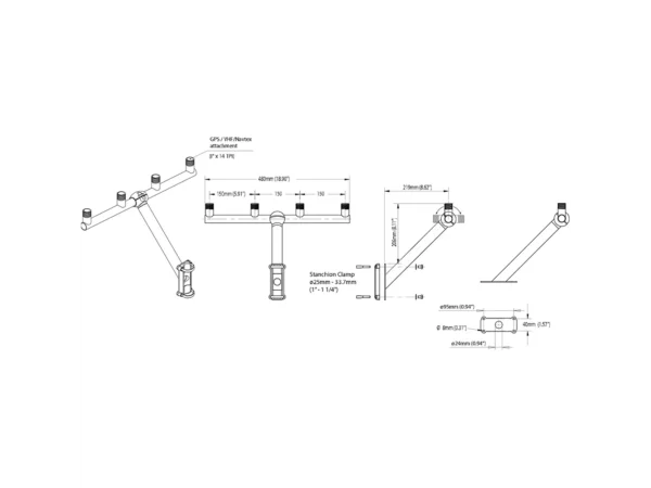 Scanstrut TB-01 T-Bar Mount f/GPS/VHF Antenna - Image 2