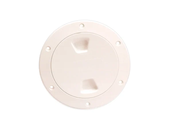 Beckson 4" Smooth Center Screw-Out Deck Plate - Beige