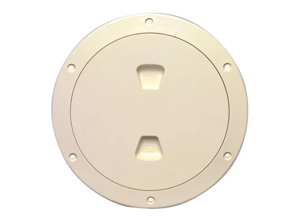 Beckson 6" Smooth Center Screw-Out Deck Plate - Beige