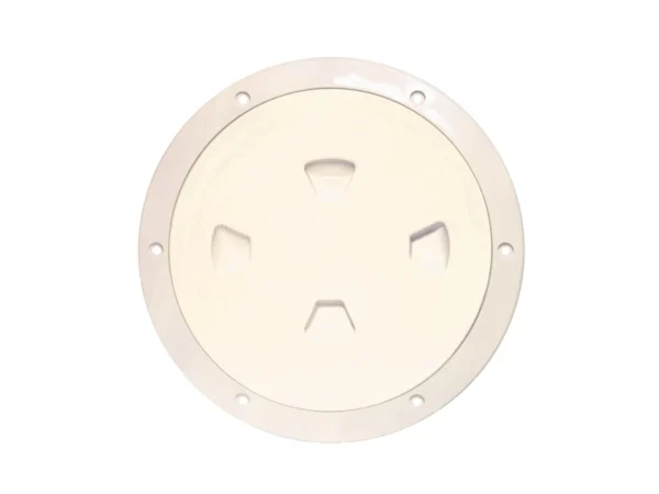 Beckson 8" Smooth Center Screw-Out Deck Plate - Beige