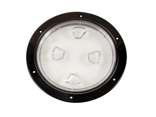 Beckson 8" Clear Center Screw-Out Deck Plate - Black