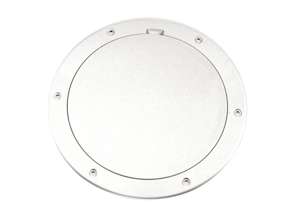 Beckson 6" Smooth Center Pry-Out Deck Plate - White