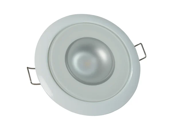 Lumitec Mirage - Flush Mount Down Light - Glass Finish/White Bezel - 4-Color White/Red/Blue/Purple Non-Dimming