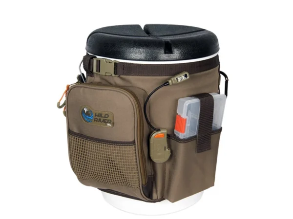 Wild River RIGGER 5 Gallon Bucket Organizer w/Lights, Plier Holder & Lanyard, 2 PT3500 Trays & Bucket w/Seat