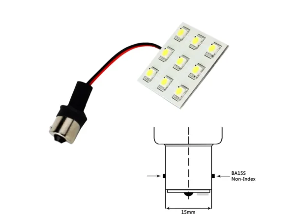 Lunasea Bayonet 9 LED Bulb BA15S - 12VAC or 10-30VDC/2W/149 Lumens - Warm White